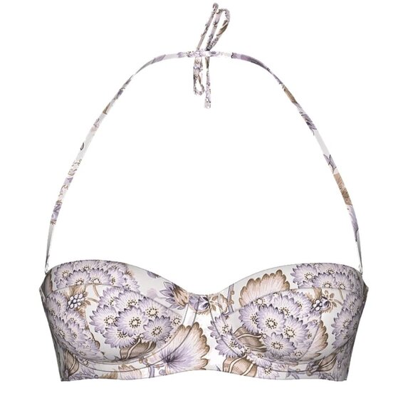 VS Swim Essential Uplift Strapless Bikini Top -Delicate Violet Floral- Size 36DD - Picture 1 of 5